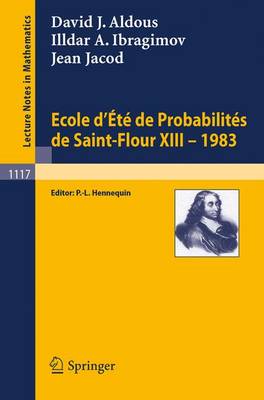 Book cover for Ecole d'Ete de Probabilites de Saint-Flour XIII, 1983