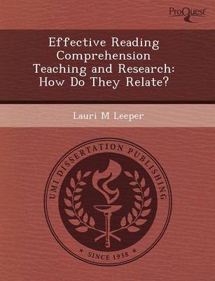 Book cover for Effective Reading Comprehension Teaching and Research: How Do They Relate?