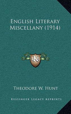 Book cover for English Literary Miscellany (1914)