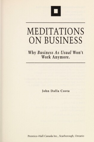 Cover of Meditations on Business