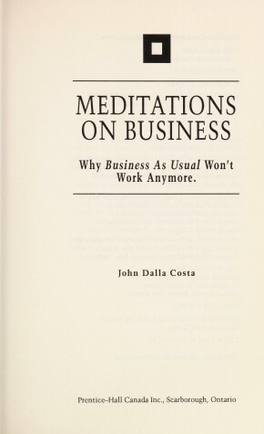 Book cover for Meditations on Business