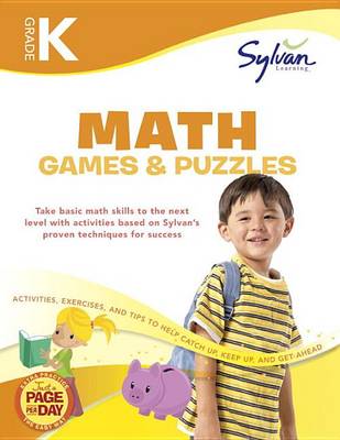 Book cover for Kindergarten Math Games & Puzzles (Sylvan Workbooks)