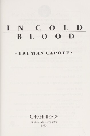 Cover of In Cold Blood