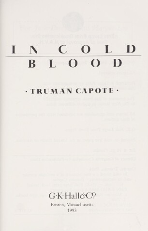 Book cover for In Cold Blood