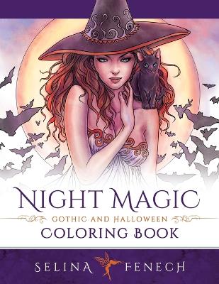 Book cover for Night Magic - Gothic and Halloween Coloring Book