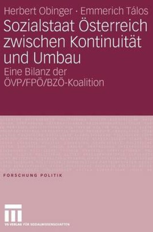 Cover of Sozialstaat OEsterreich Zwischen Kontinuitat Und Umbau