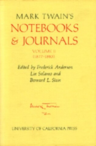 Cover of Mark Twain's Notebooks and Journals, Volume II