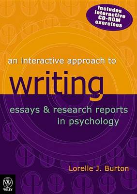 Book cover for An Interactive Approach to Writing Essays and Research Reports in Psychology