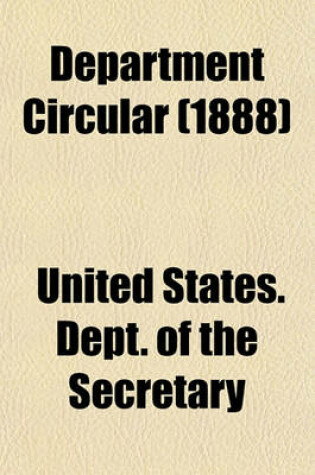 Cover of Department Circular (1888)