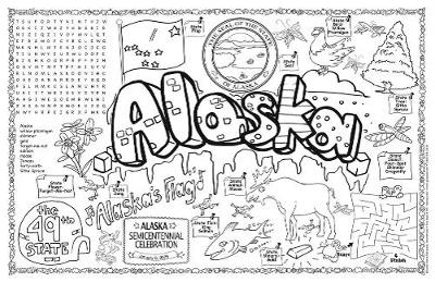 Cover of Alaska Symbols & Facts Funsheet - Pack of 30