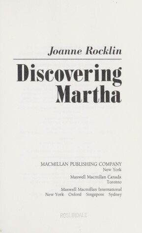 Book cover for Discovering Martha