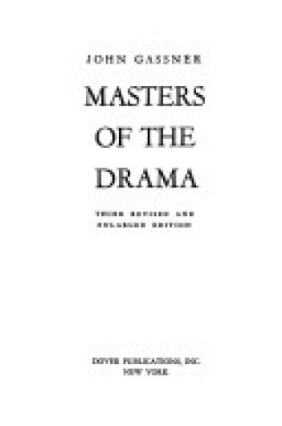Cover of Masters of the Drama