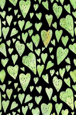 Book cover for Bullet Journal Notebook Green Watercolor Hearts