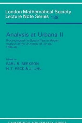 Cover of Analysis at Urbana