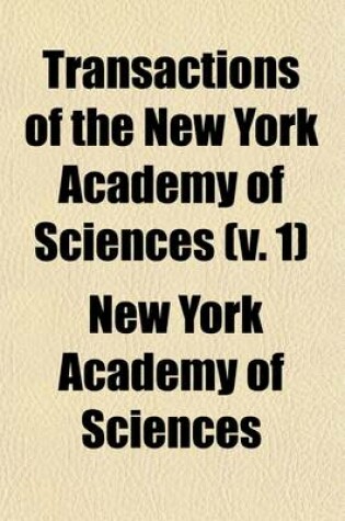 Cover of Transactions of the New York Academy of Sciences (Volume 1)