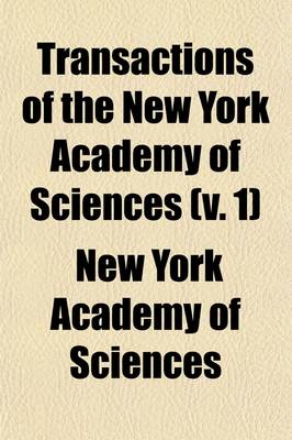 Book cover for Transactions of the New York Academy of Sciences (Volume 1)