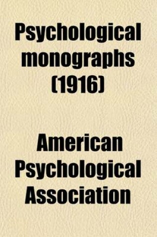 Cover of Psychological Monographs (Volume 21, No. 2); General and Applied