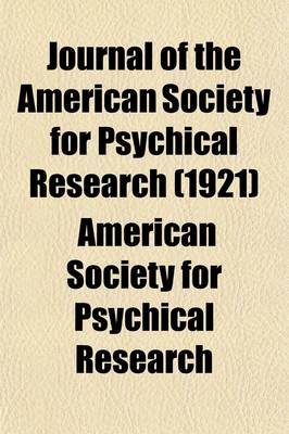 Book cover for Journal of the American Society for Psychical Research Volume 15