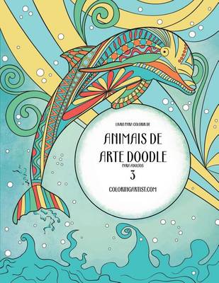 Cover of Livro para Colorir de Animais de Arte Doodle para Adultos 3