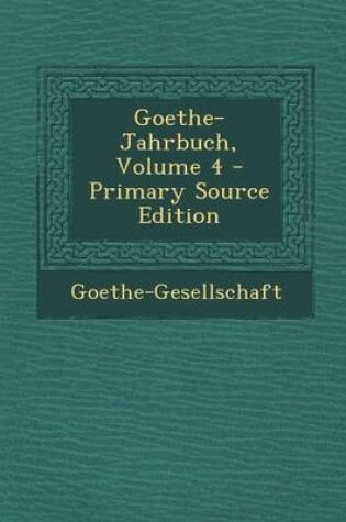 Cover of Goethe-Jahrbuch, Volume 4