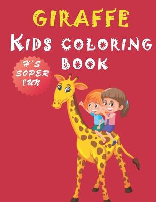 Book cover for giraffe kids coloring book