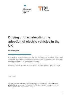 Cover of Driving and accelerating the adoption of electric vehicles in the UK