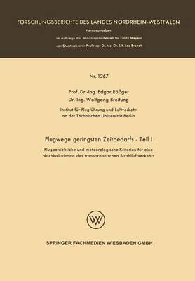 Cover of Flugwege Geringsten Zeitbedarfs -- Teil I