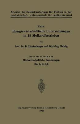 Cover of Energiewirtschaftliche Untersuchungen in 15 Molkereibetrieben