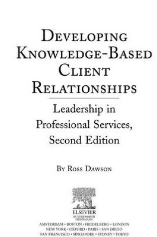 Cover of Developing Knowledge-Based Client Relationships