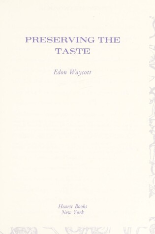 Cover of Preserving the Taste