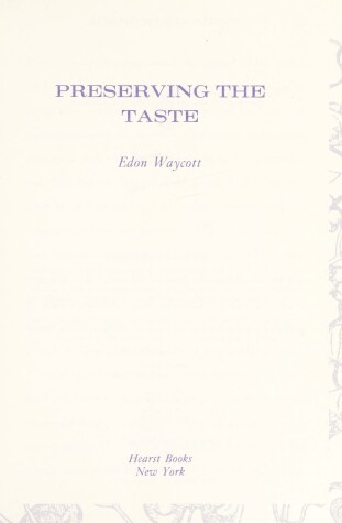 Book cover for Preserving the Taste