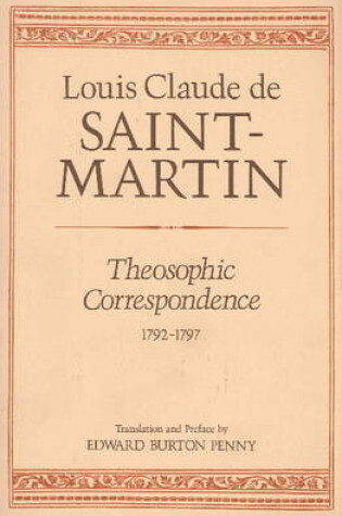 Cover of Theosophic Correspondence 1792-1979