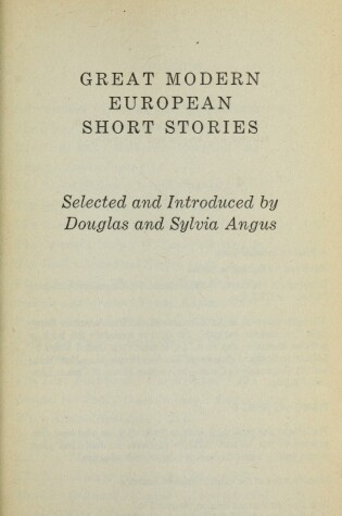 Cover of Great Modern European Short Stories