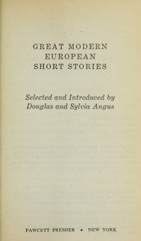 Book cover for Great Modern European Short Stories