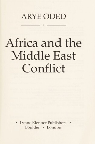 Cover of Africa and the Middle East Conflict