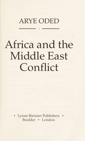 Book cover for Africa and the Middle East Conflict