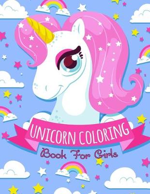 Book cover for unicorn coloring book for girls