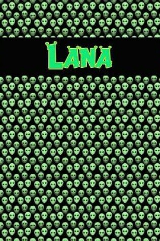 Cover of 120 Page Handwriting Practice Book with Green Alien Cover Lana