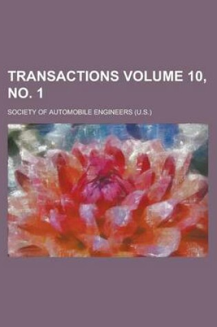 Cover of Transactions Volume 10, No. 1