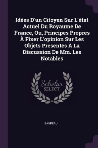 Cover of Idées D'un Citoyen Sur L'état Actuel Du Royaume De France, Ou, Principes Propres À Fixer L'opinion Sur Les Objets Presentés À La Discussion De Mm. Les Notables