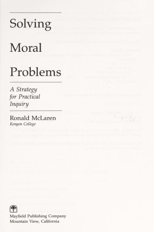 Cover of Solving Moral Problems