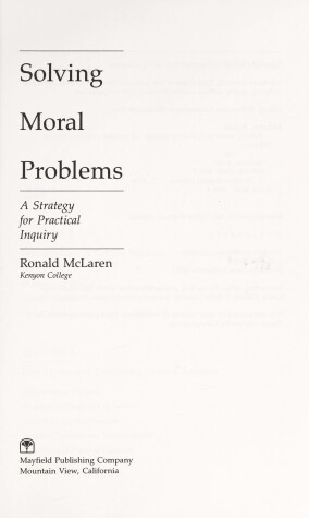 Book cover for Solving Moral Problems