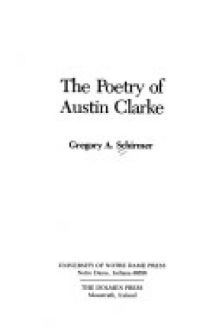 Cover of The Poetry of Austin Clarke