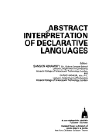 Cover of Abstract Interpretation of Declarative Languages