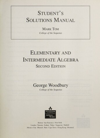 Book cover for Student Solutions Manual for Elementary and Intermediate Algebra