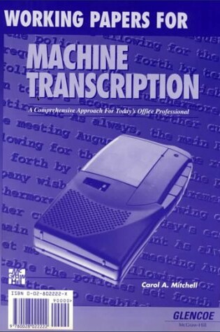 Cover of Machine Transcription 1995- Working Papers:Short Course