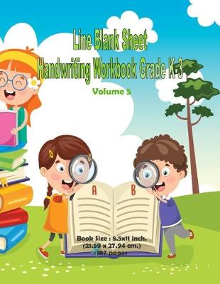 Cover of Line Blank Sheet Handwriting Workbook Grade K-3 Volume 5