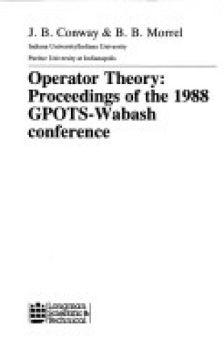 Cover of Operator Theory