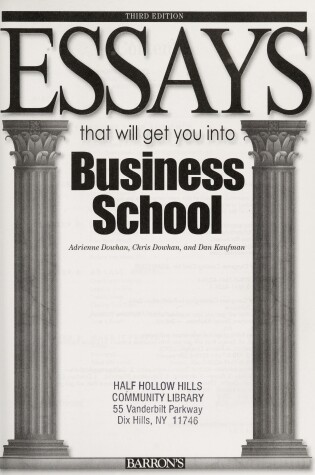 Cover of Essays That Will Get You into Business School