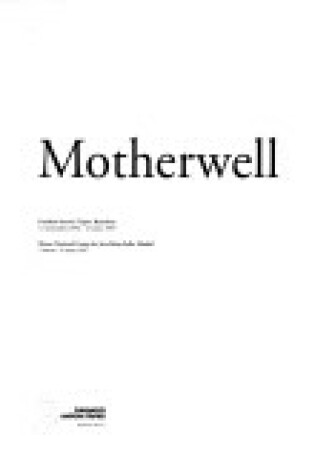 Cover of Robert Motherwell